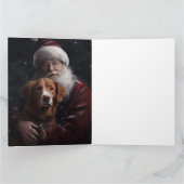 Nova Scotia Duck Toller met Sinterklaas Festief Kaart (Binnen)