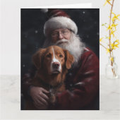 Nova Scotia Duck Toller met Sinterklaas Festive Kaart (Gele Bloem)