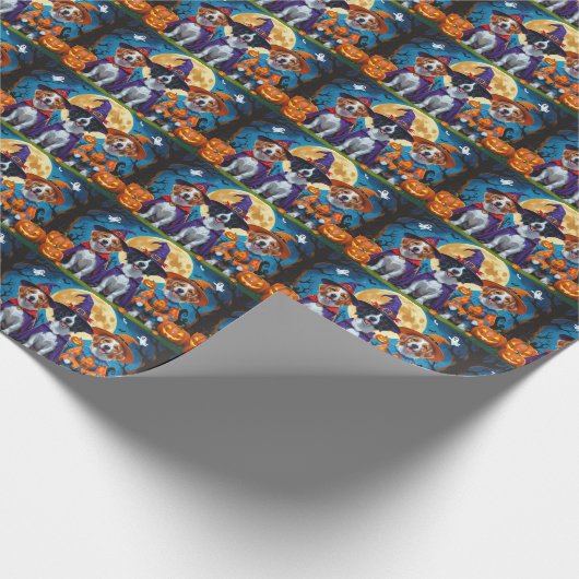 Nova Scotia Duck Toller Pompoen Halloween Grappig Cadeaupapier (Hoek)