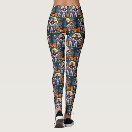 Nova Scotia Duck Toller Pompoen Halloween Grappig Leggings (Achterkant)