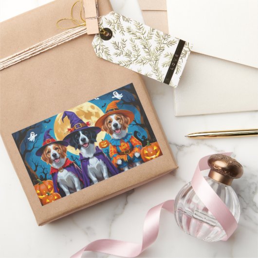 Nova Scotia Duck Toller Pompoen Halloween Grappig Rechthoekige Sticker (Geschenken)