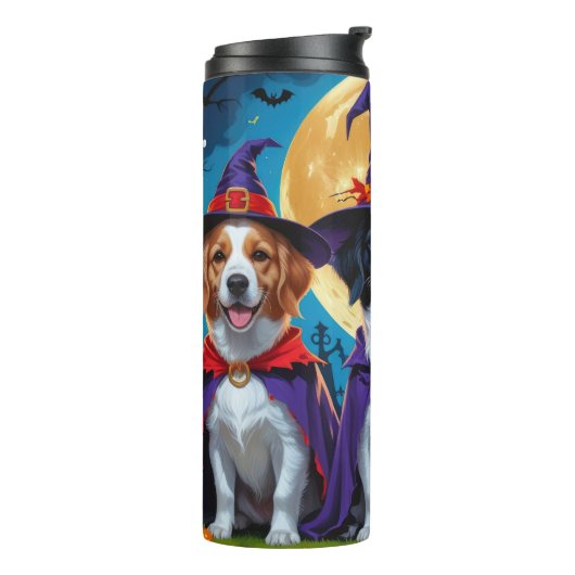 Nova Scotia Duck Toller Pompoen Halloween Grappig Thermosbeker (Gedraaid links)