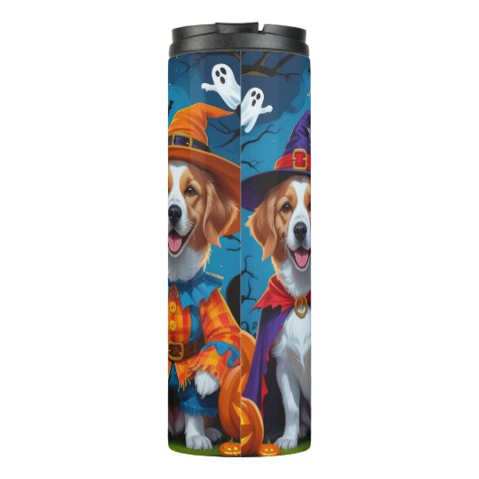 Nova Scotia Duck Toller Pompoen Halloween Grappig Thermosbeker (Achterkant)