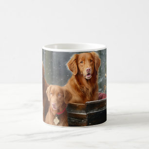 Nova Scotia Duck Toller Retriever Sneeuw slee Koffiemok