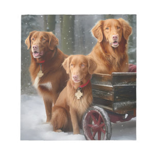 Nova Scotia Duck Toller Retriever Sneeuw slee Notitieblok