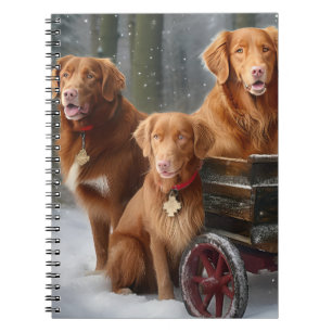 Nova Scotia Duck Toller Retriever Sneeuw slee Notitieboek