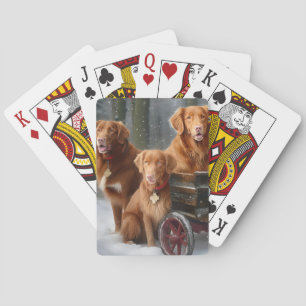 Nova Scotia Duck Toller Retriever Sneeuw slee Pokerkaarten