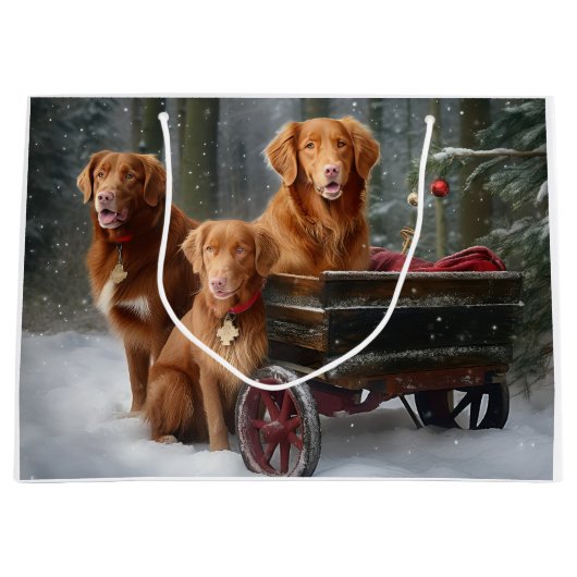 Nova Scotia Duck Toller Retriever Sneeuwslee Groot Cadeauzakje (Voorkant)
