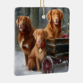Nova Scotia Duck Toller Retriever Sneeuwslee Keramisch Ornament (Rechts)