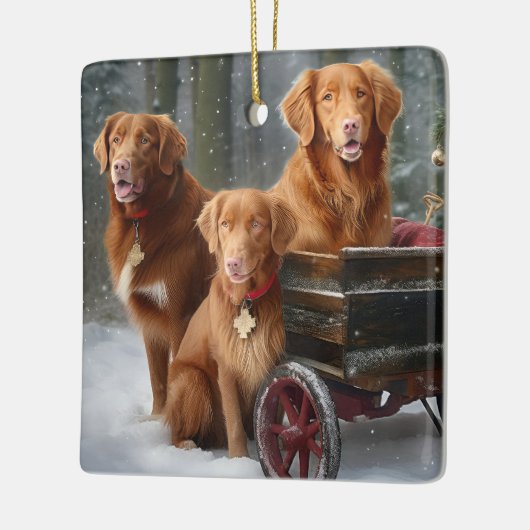 Nova Scotia Duck Toller Retriever Sneeuwslee Keramisch Ornament (Links)