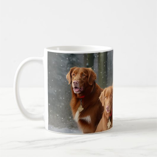 Nova Scotia Duck Toller Retriever Sneeuwslee Koffiemok (Links)