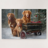 Nova Scotia Duck Toller Retriever Sneeuwslee Legpuzzel (Horizontaal)