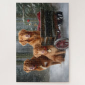 Nova Scotia Duck Toller Retriever Sneeuwslee Legpuzzel (Verticaal)