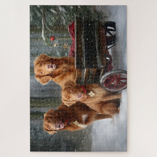 Nova Scotia Duck Toller Retriever Sneeuwslee Legpuzzel (Verticaal)