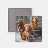 Nova Scotia Duck Toller Retriever Sneeuwslee Magneet (Voorkant / Achterkant)