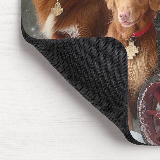 Nova Scotia Duck Toller Retriever Sneeuwslee Muismat (Hoek)