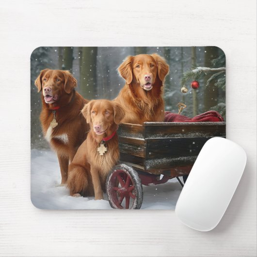 Nova Scotia Duck Toller Retriever Sneeuwslee Muismat (Met muis)