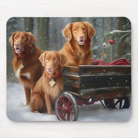 Nova Scotia Duck Toller Retriever Sneeuwslee Muismat (Voorkant)