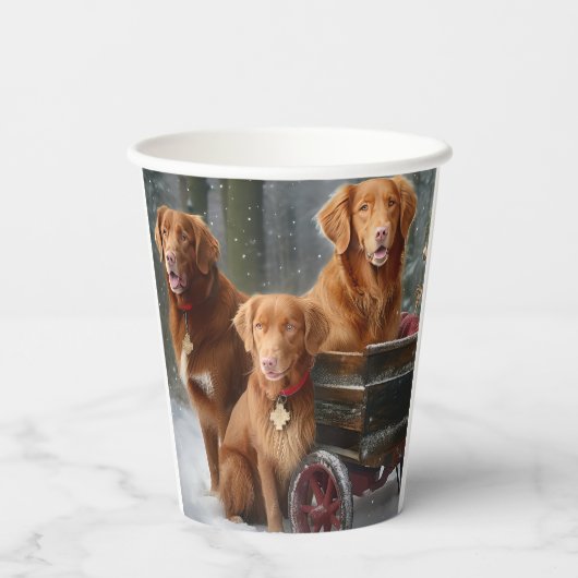 Nova Scotia Duck Toller Retriever Sneeuwslee Papieren Bekers (Achterkant)
