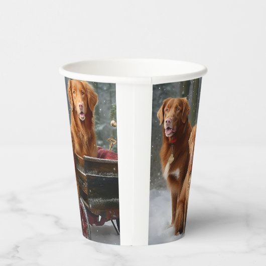 Nova Scotia Duck Toller Retriever Sneeuwslee Papieren Bekers (Rechts)