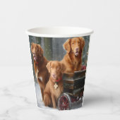 Nova Scotia Duck Toller Retriever Sneeuwslee Papieren Bekers (Voorkant)