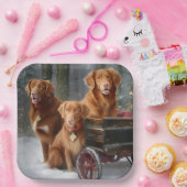 Nova Scotia Duck Toller Retriever Sneeuwslee Papieren Bordje (Feest)
