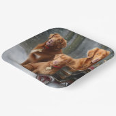 Nova Scotia Duck Toller Retriever Sneeuwslee Papieren Bordje (Gebogen)