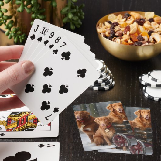 Nova Scotia Duck Toller Retriever Sneeuwslee Pokerkaarten (Insitu)