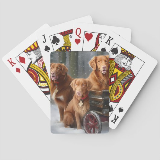 Nova Scotia Duck Toller Retriever Sneeuwslee Pokerkaarten (Achterkant)