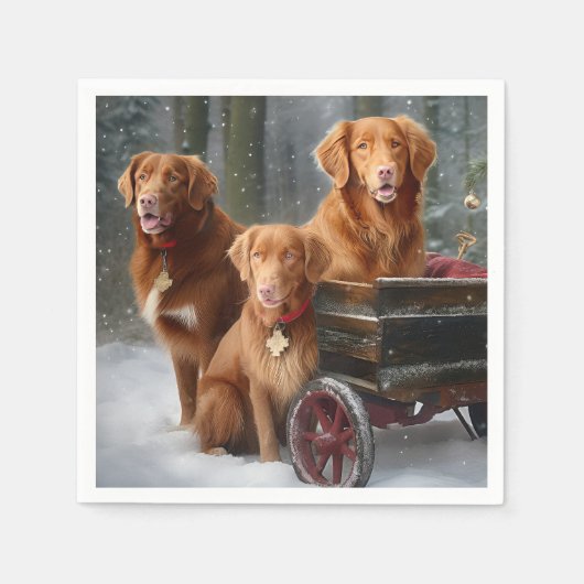 Nova Scotia Duck Toller Retriever Sneeuwslee Servet (Voorkant)