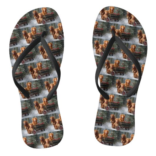 Nova Scotia Duck Toller Retriever Sneeuwslee Teenslippers (Voetbed)