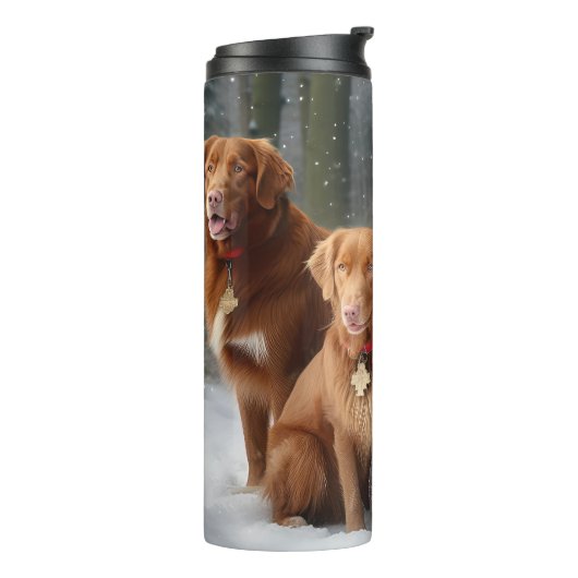 Nova Scotia Duck Toller Retriever Sneeuwslee Thermosbeker (Gedraaid links)
