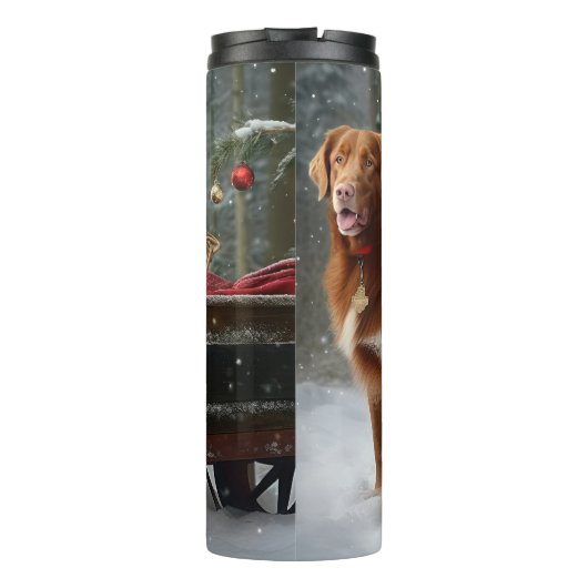 Nova Scotia Duck Toller Retriever Sneeuwslee Thermosbeker (Achterkant)