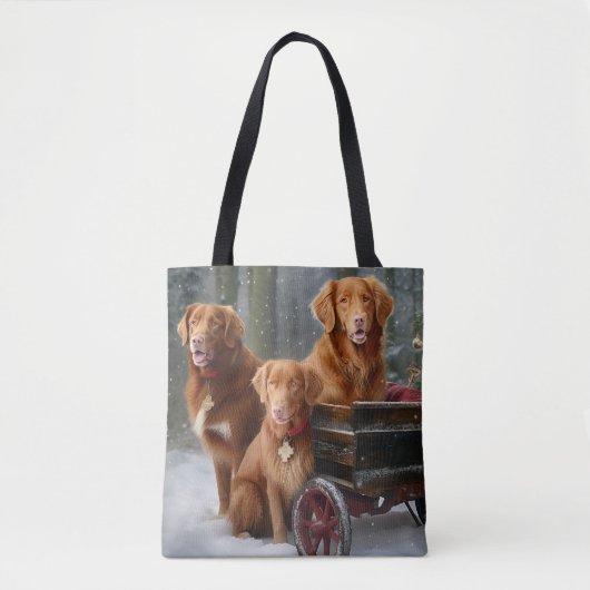 Nova Scotia Duck Toller Retriever Sneeuwslee Tote Bag (Voorkant)