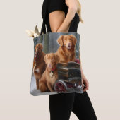Nova Scotia Duck Toller Retriever Sneeuwslee Tote Bag (Dichtbij)