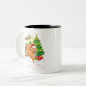 Nova scotia duck tolling recovery ever kerst tweekleurige koffiemok (Voorkant links)