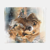 Nova Scotia Duck Tolling Retriever, Art Fleece Deken (Voorkant (Horizontaal))
