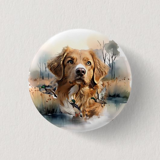 Nova Scotia Duck Tolling Retriever, Art Ronde Button 3,2 Cm (Voorkant)