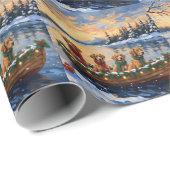 Nova Scotia Duck Tolling Retriever Christmas Boat Cadeaupapier (Rol Hoek)