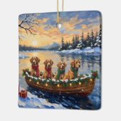 Nova Scotia Duck Tolling Retriever Christmas Boat Keramisch Ornament (Links)