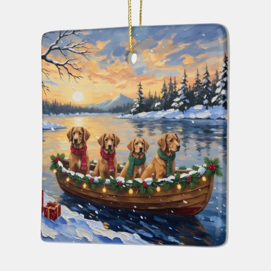 Nova Scotia Duck Tolling Retriever Christmas Boat Keramisch Ornament (Links)
