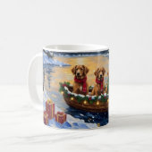 Nova Scotia Duck Tolling Retriever Christmas Boat Koffiemok (Voorkant links)