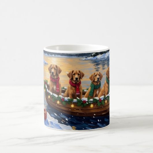 Nova Scotia Duck Tolling Retriever Christmas Boat Koffiemok (Center)