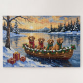 Nova Scotia Duck Tolling Retriever Christmas Boat Legpuzzel (Horizontaal)
