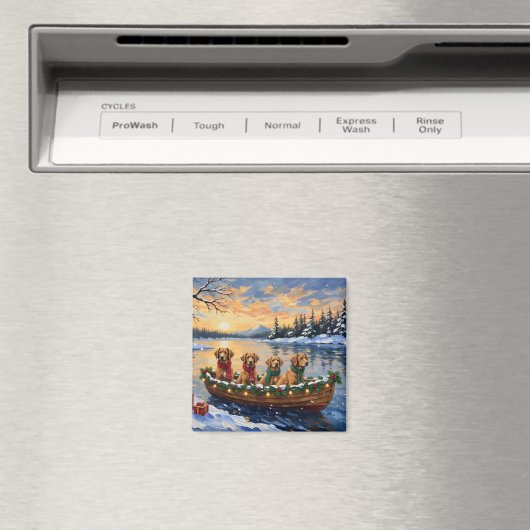 Nova Scotia Duck Tolling Retriever Christmas Boat  Magneet (Insitu (Vaatwasser))