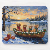 Nova Scotia Duck Tolling Retriever Christmas Boat Muismat (Voorkant)