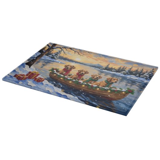 Nova Scotia Duck Tolling Retriever Christmas Boat Snijplank (Hoek)