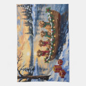 Nova Scotia Duck Tolling Retriever Christmas Boat Theedoek (Verticaal)