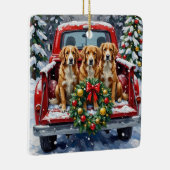 Nova Scotia Duck Tolling Retriever Christmas Red Keramisch Ornament (Rechts)