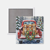 Nova Scotia Duck Tolling Retriever Christmas Red Magneet (Voorkant / Achterkant)